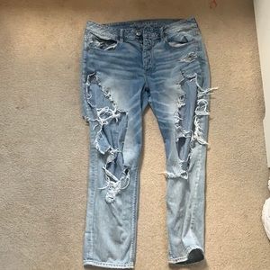 Ripped American Eagle Blue Jeans size 12